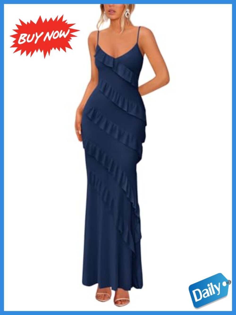 Bodycon Mesh Maxi Dress Spaghetti Strap Wedding Guest Formal